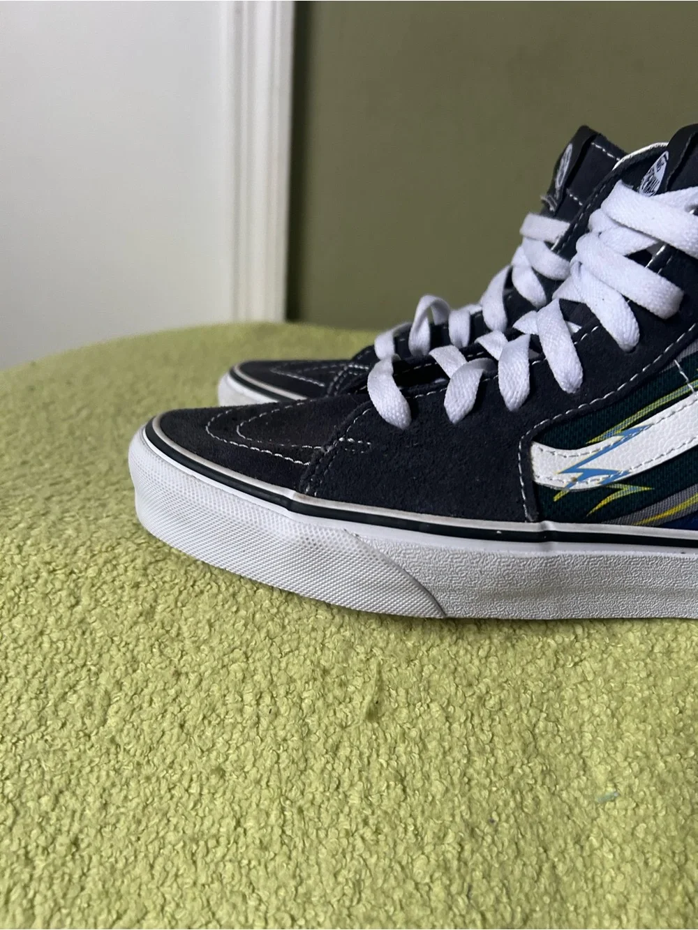 New Vans Women’s Navy Blue  green with purple Slip-On Sneakers